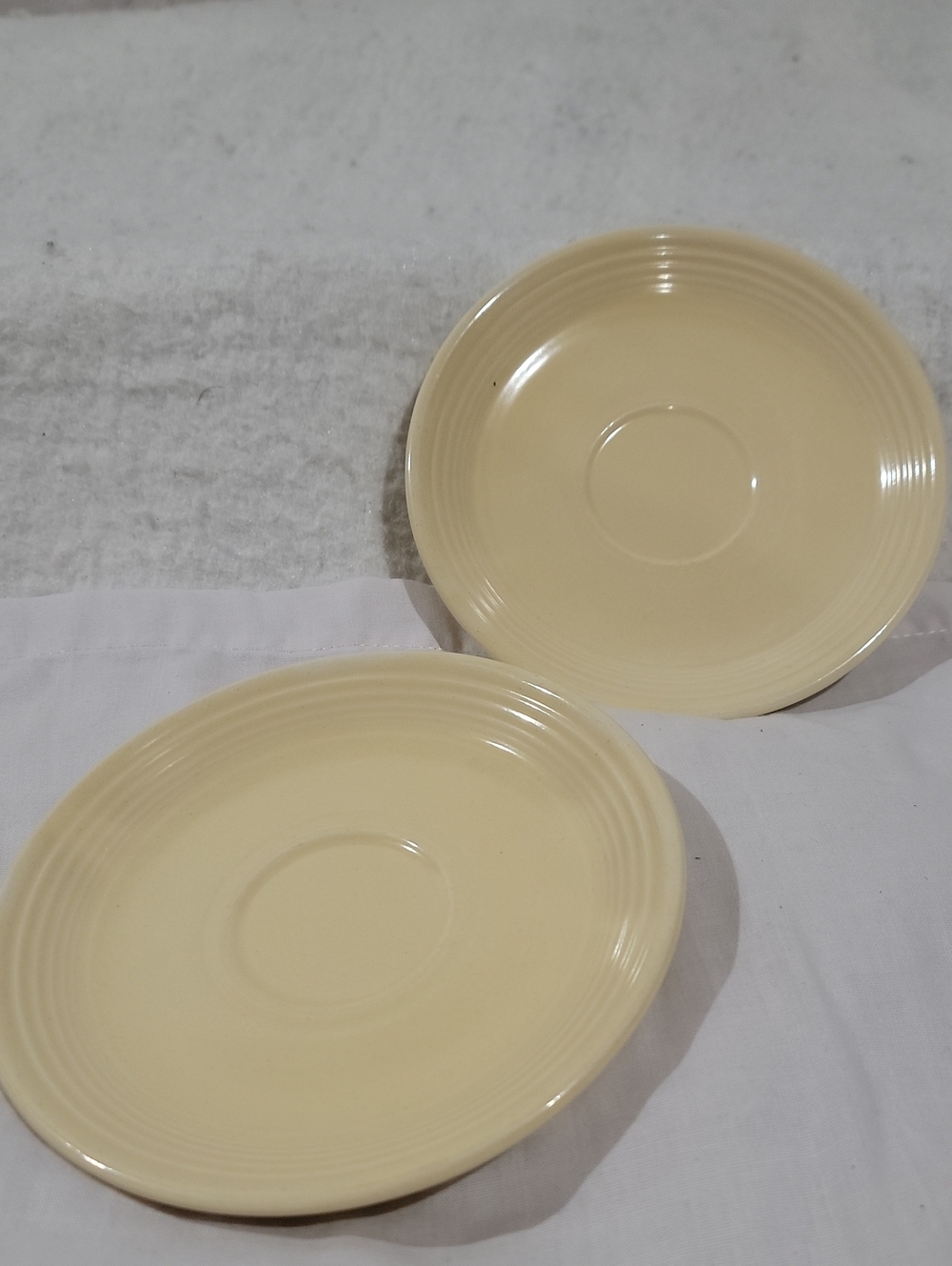 Vintage Fiesta/Fiestaware Old Ivory Ceramic Tea Cup/ Sauser Plates - Set of 2
